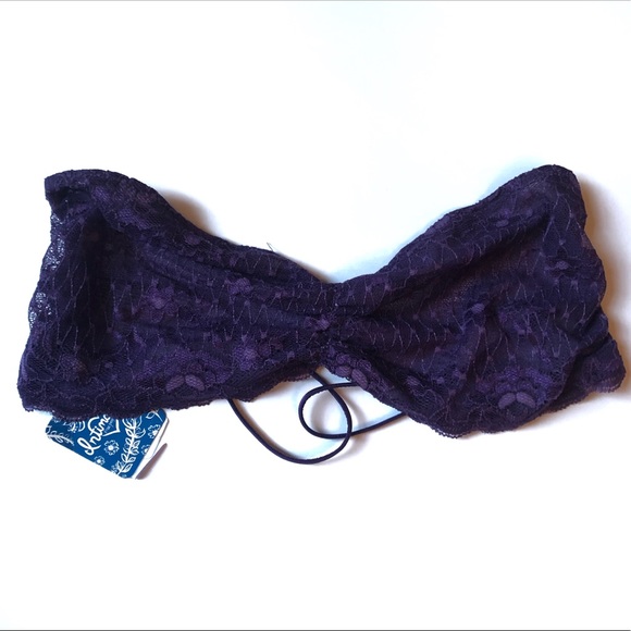 NWT Free People Lace Bandeau Bralette Purple - Picture 2 of 6
